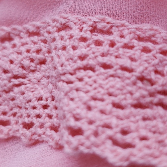 Peach Chiffon and Lace Trimmed Boho Oversized Pullover SwimSuit Cover Up OSFM - Picture 11 of 11